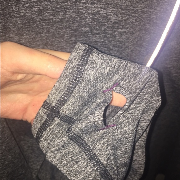 Gray Athletic long sleeve 3/4 zip up - Picture 2 of 2